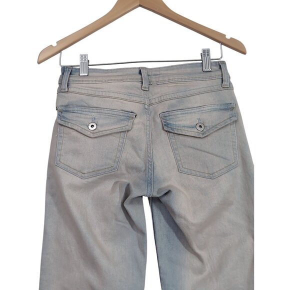 H&M Divided Flared Jeans Womens 2 Blue Light Wash Low Rise 5 Pocket Casual - Picture 7 of 14